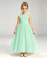 Mint Green Tulle A-line Pageant Dress Front View