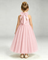 Pink Tulle A-line Pageant Dress Back View