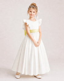 Daffodil Satin A-line Flower Girl Dress Side View