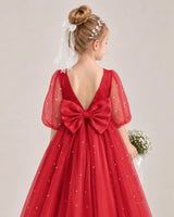 Windred Satin Tulle Flower Girl Dress Back Detail