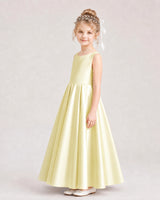 Daffodil Satin A-line Flower Girl Dress Side View