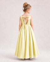 Daffodil Satin A-line Flower Girl Dress Back View