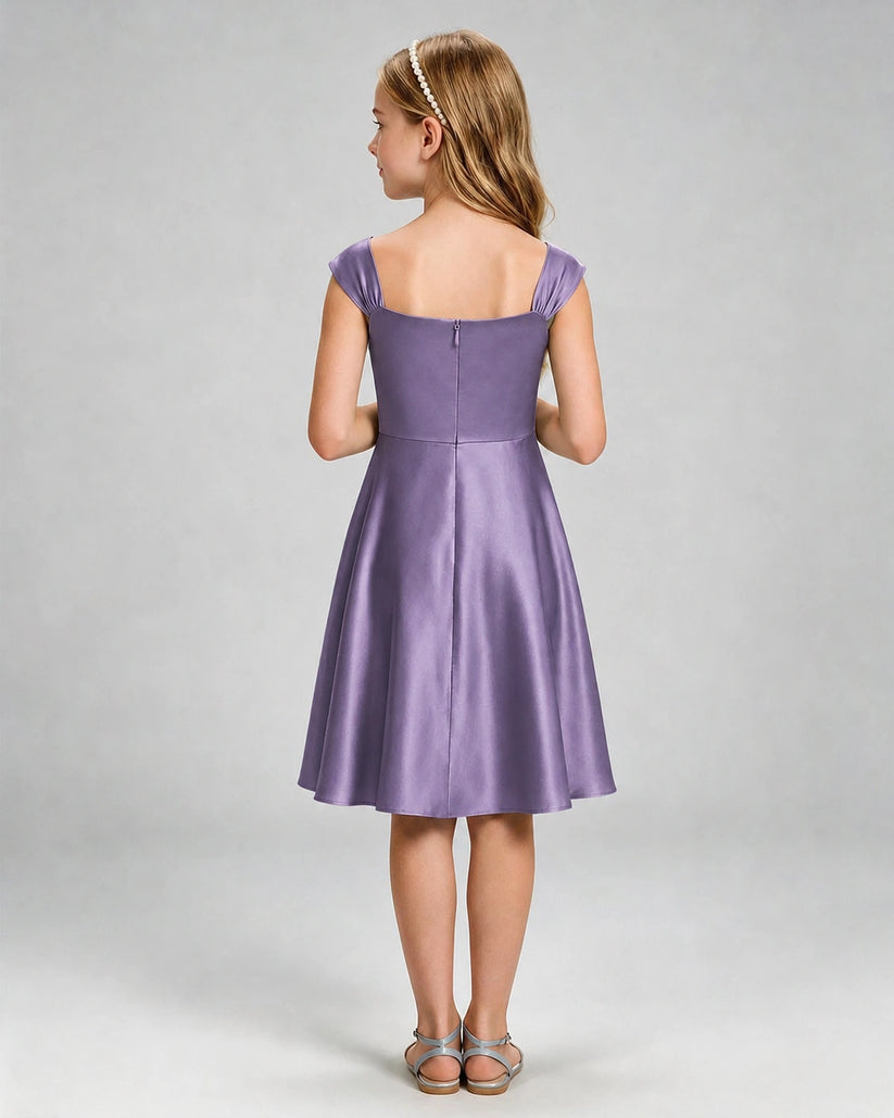 Wisteria Satin A-line Girls Formal Dress Back View