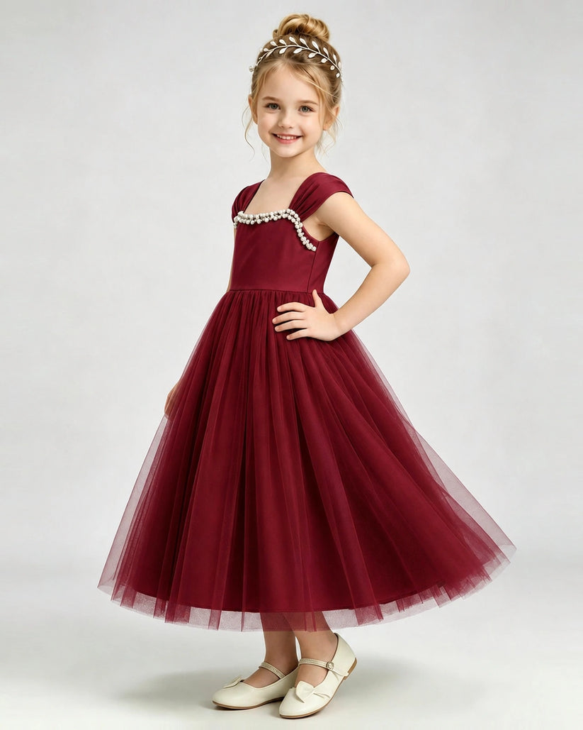 Windred Tulle A-line Girls Formal Dress Side View
