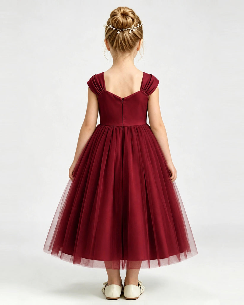 Windred Tulle A-line Girls Formal Dress Back View
