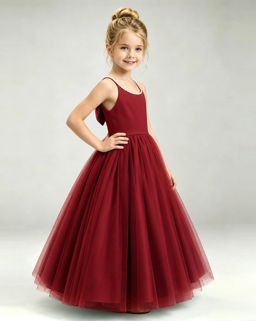 Windred Tulle A-line Girls Formal Dress Side View