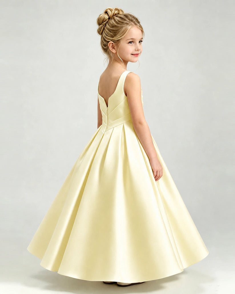 Daffodil Satin A-line Girls Formal Dress Side View