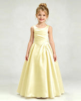 Daffodil Satin A-line Girls Formal Dress Front View