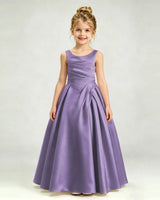 Wisteria Satin A-line Girls Formal Dress Front View