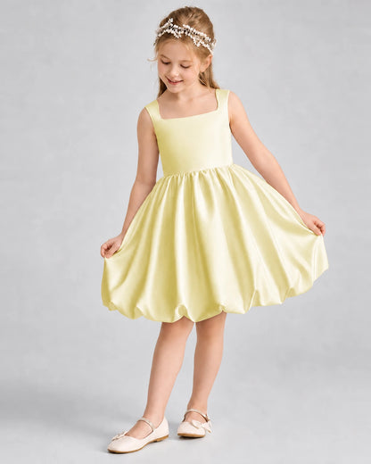 Daffodil Satin Bubble Dress Girls Formal Dresses