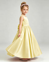 Daffodil Satin A-line Flower Girl Dress Side View