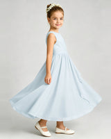 Baby Blue Chiffon A-line Junior Bridesmaid Dress Side View