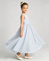 Mist Chiffon A-line Junior Bridesmaid Dress Side View