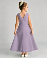 Wisteria Chiffon A-line Junior Bridesmaid Dress Back View
