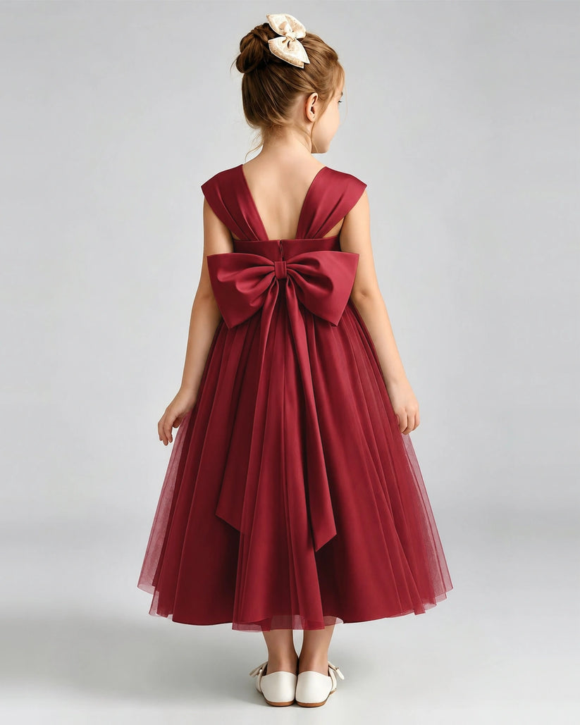 Windred Tulle A-line Flower Girl Dress Back View