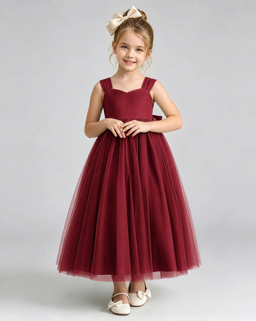 Windred Tulle A-line Flower Girl Dress Front View