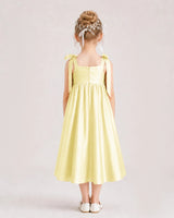 Daffodil Satin A-line Girls Formal Dress Back View