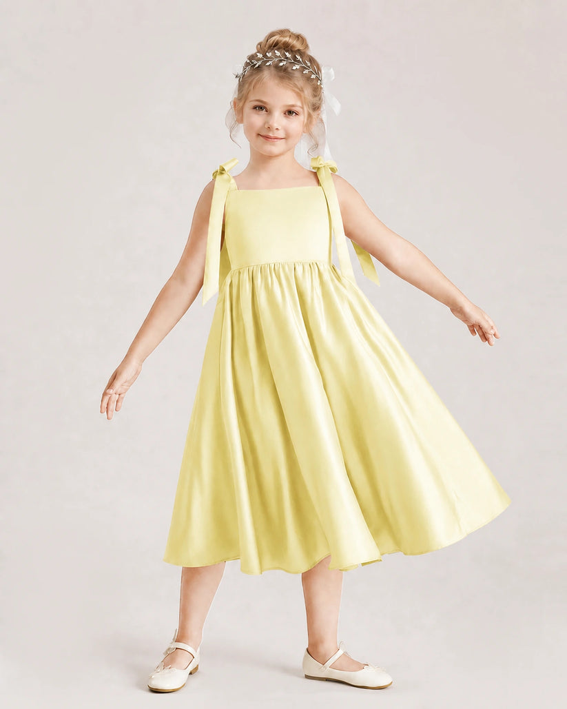 Daffodil Satin A-line Girls Formal Dress Front View