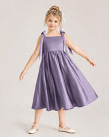 Wisteria Satin A-line Girls Formal Dress Front View