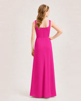 Hot Pink Chiffon A-line Junior Bridesmaid Dress Back View