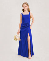Royal Blue Chiffon A-line Junior Bridesmaid Dress Front View
