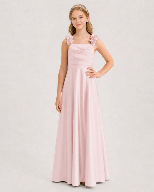 Pink A-line Junior Bridesmaid Dresses Front
