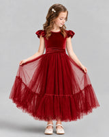 Red Ball Gown Junior Bridesmaid Dresses Front