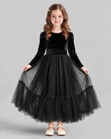 Black Ball Gown Girls Formal Dress Front