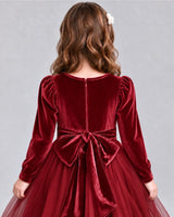 Burgundy Ball Gown Girls Formal Dress Back_Detail [Shared]