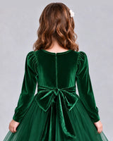 Dark Green Ball Gown Girls Formal Dress Back_Detail [Shared]