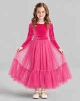 Hot Pink Ball Gown Girls Formal Dress Front