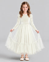 Ivory Ball Gown Girls Formal Dress Front