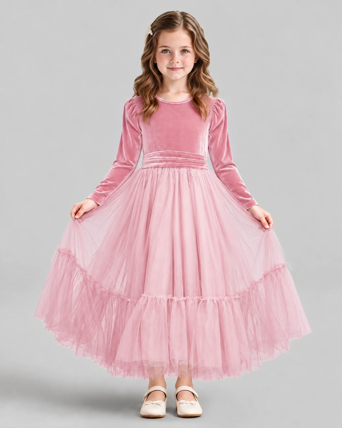 Pink Ball Gown Girls Formal Dress Front