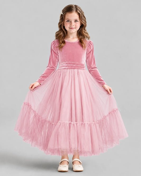 Pink Ball Gown Girls Formal Dress Front