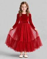 Red Ball Gown Girls Formal Dress Front