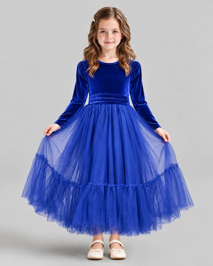 Royal Blue Ball Gown Girls Formal Dress Front