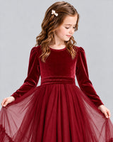 Burgundy Ball Gown Girls Formal Dress Detail [Shared]