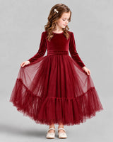 Burgundy Ball Gown Girls Formal Dress Pose [Shared]