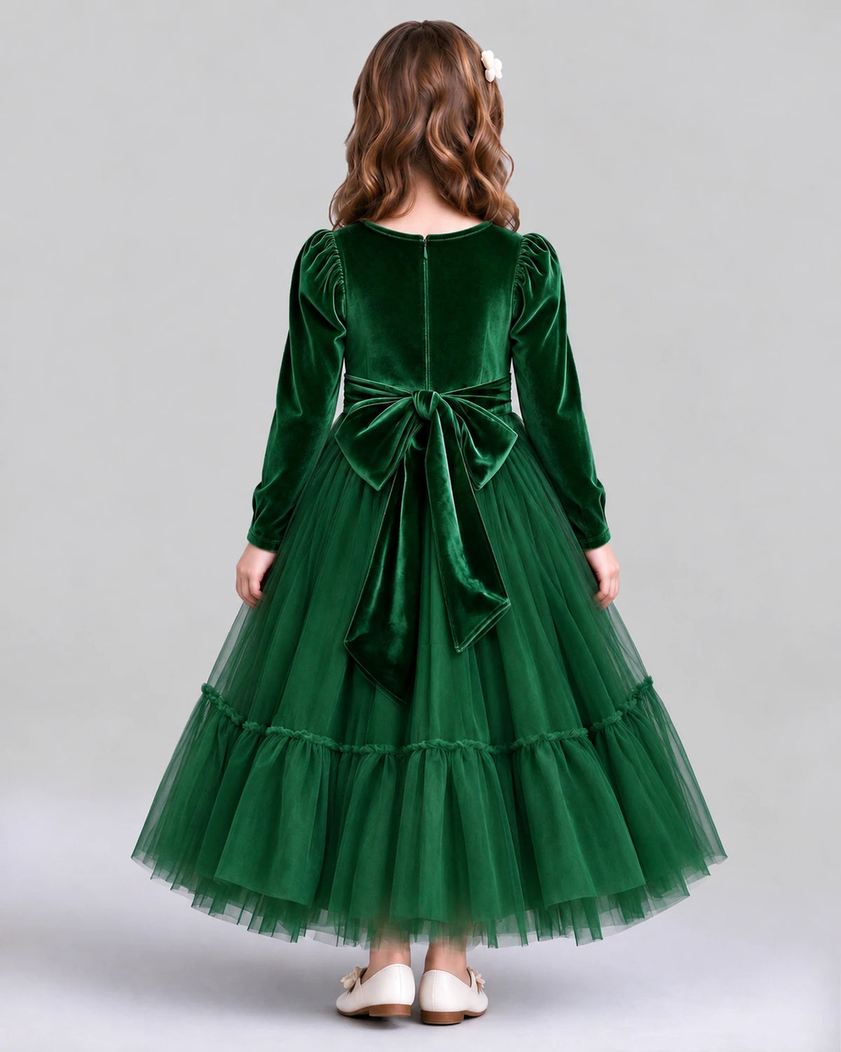 Dark Green Ball Gown Girls Formal Dress Back [Shared]