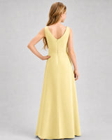 Daffodil Chiffon A-line Junior Bridesmaid Dress Back View