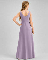 Wisteria Chiffon A-line Junior Bridesmaid Dress Back View