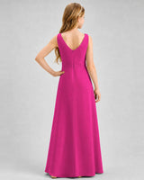Hot Pink Chiffon A-line Junior Bridesmaid Dress Back View