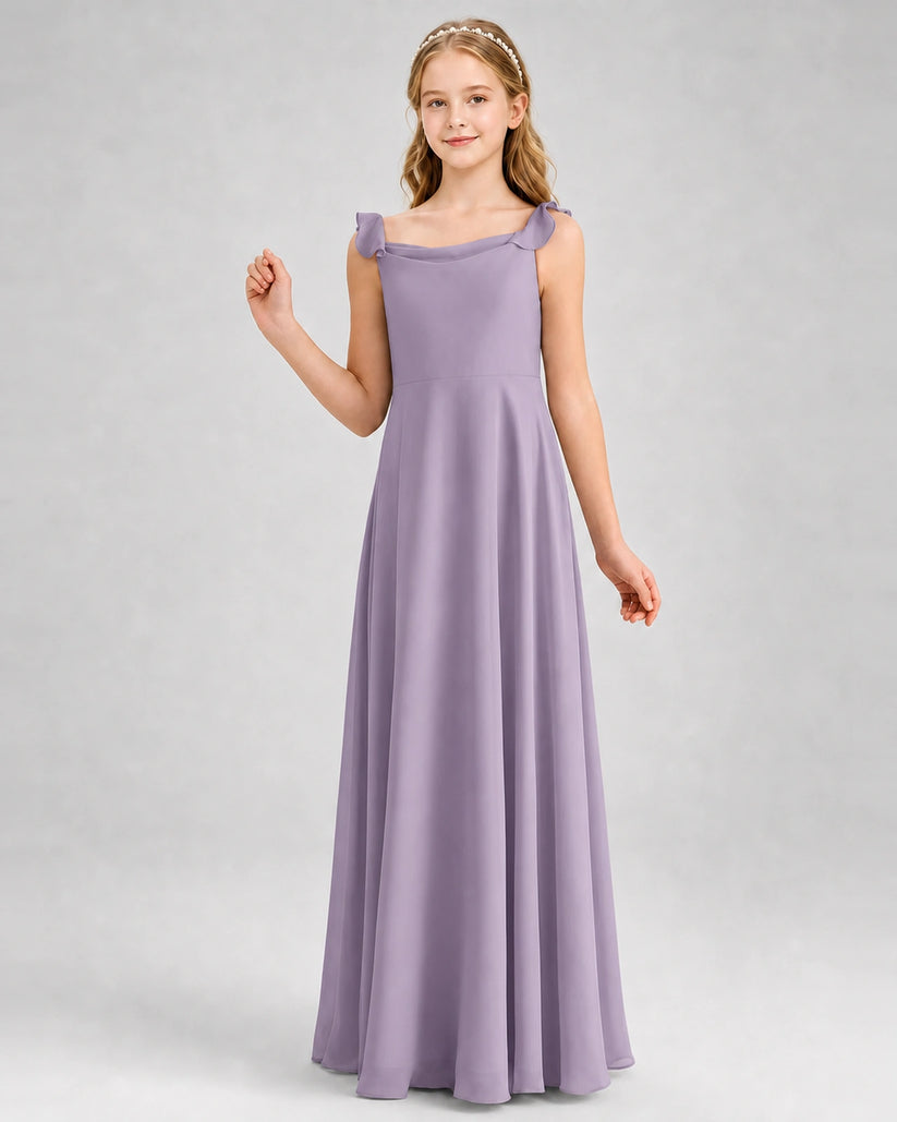 Wisteria Chiffon A-line Junior Bridesmaid Dress Front View