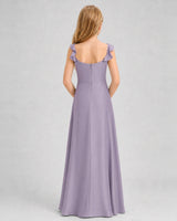 Wisteria Chiffon A-line Junior Bridesmaid Dress Back View
