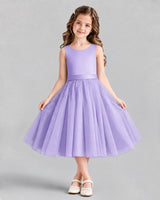 Lavender Ball Gown Girls Formal Dresses Front
