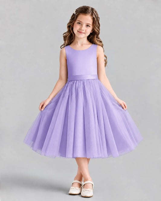 Lavender Ball Gown Girls Formal Dresses Front