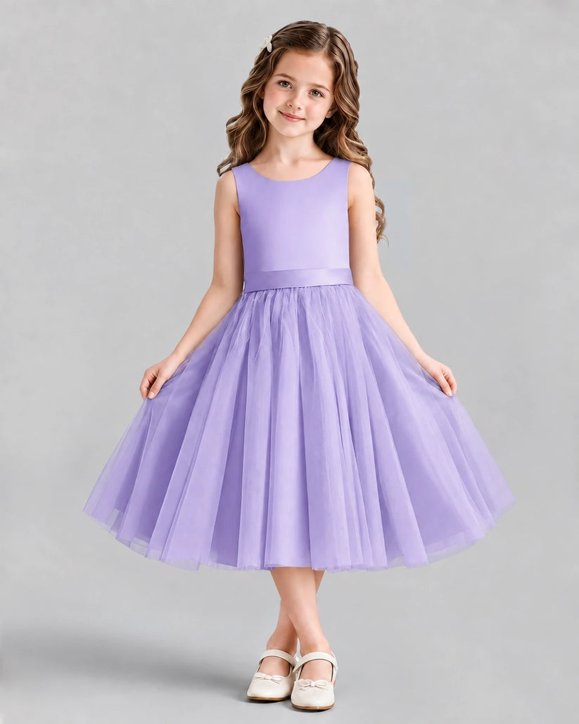 Lavender Ball Gown Girls Formal Dresses Front