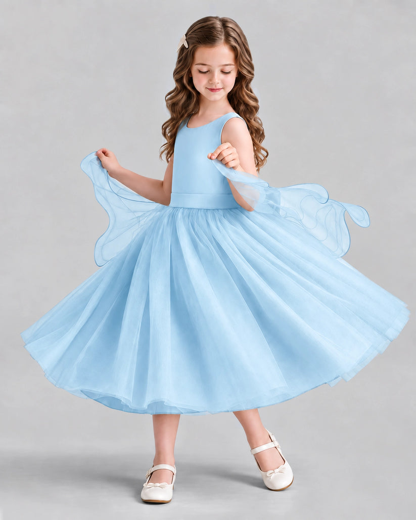 Baby Blue Ball Gown Girls Formal Dresses Side
