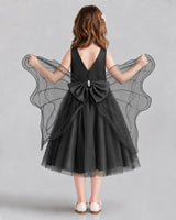 Black Ball Gown Girls Formal Dresses Back