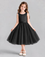 Black Ball Gown Girls Formal Dresses Front